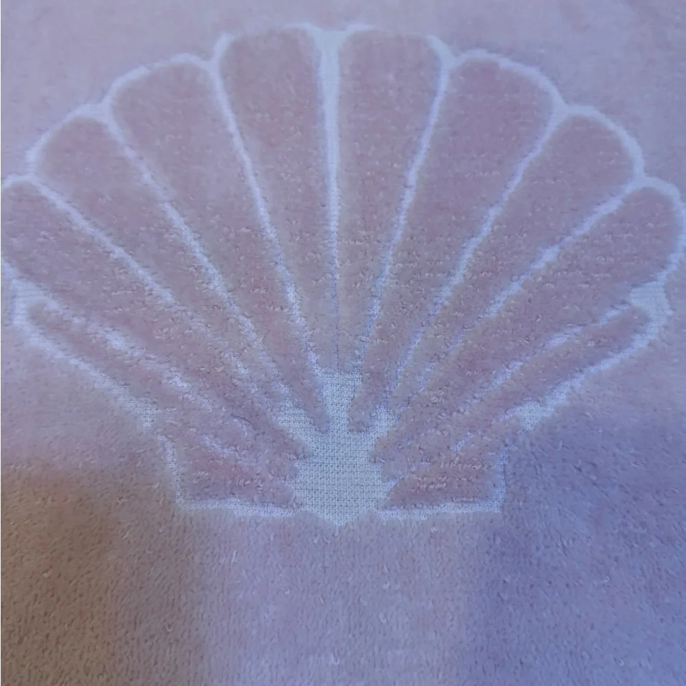 Vintage Soft Pink Seashell Cotton Bath Towel Hand Towel Set The HOME collection
